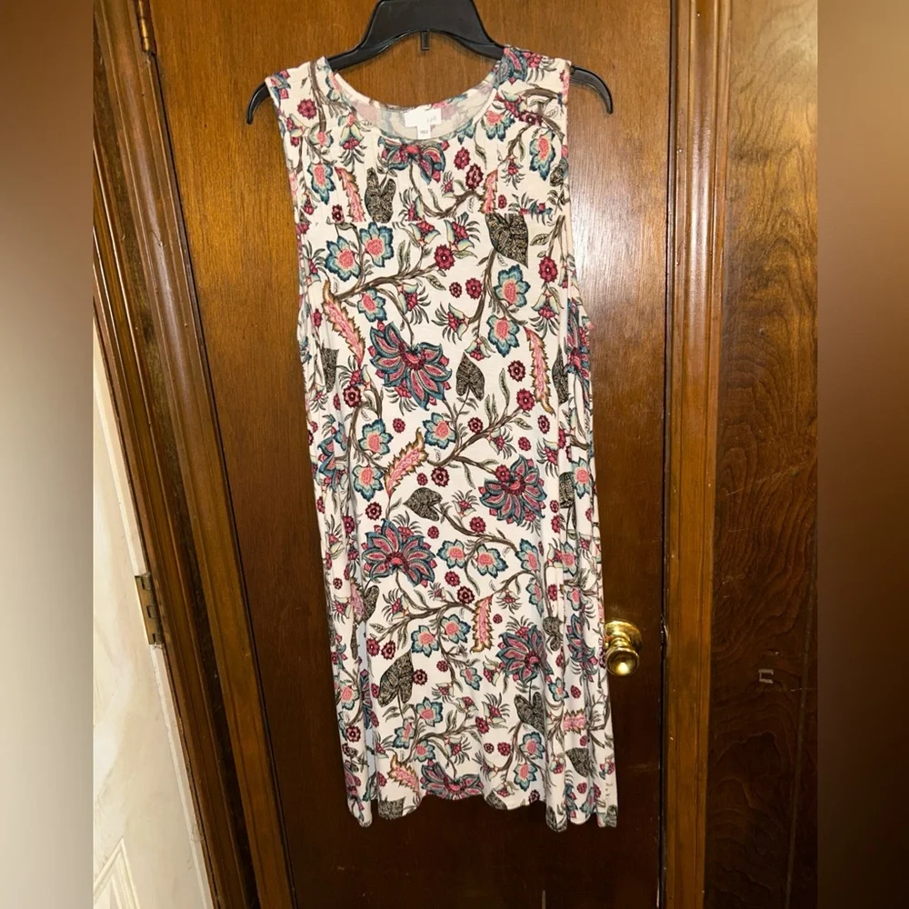 J Jill Print Dress Size Large Bust 45” worn Once Has Pockets! - Picture 4 of 5